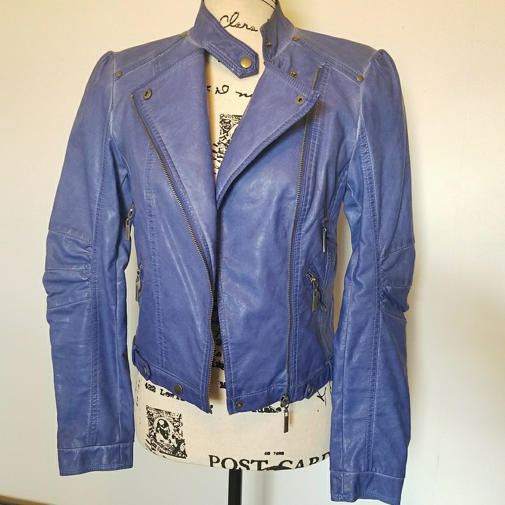 Faux-Leather Moto Jacket